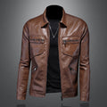 Herren Slim Fit Lederjacke für Frühling und Herbst