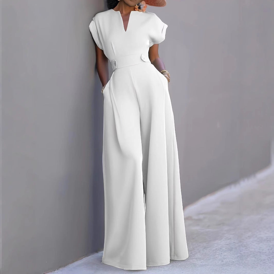 Eleganter High Waist Jumpsuit mit weitem Bein
