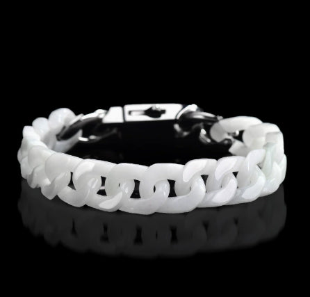Jadeit-Titan-Armband im Cuban-Stil