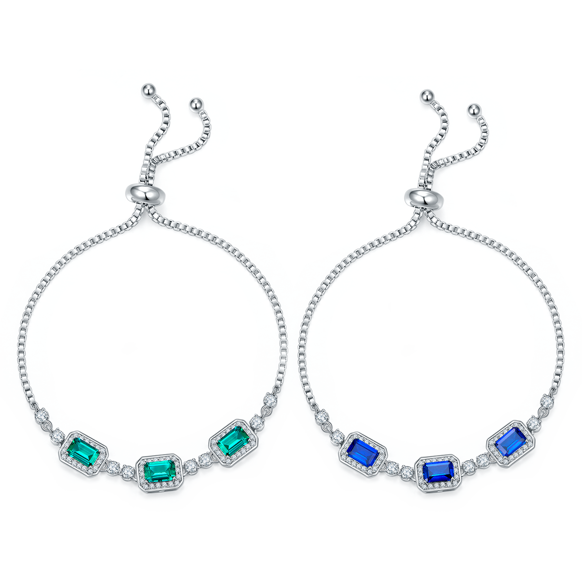 Sterlingsilber Armband mit Lab-Grown Edelsteinen