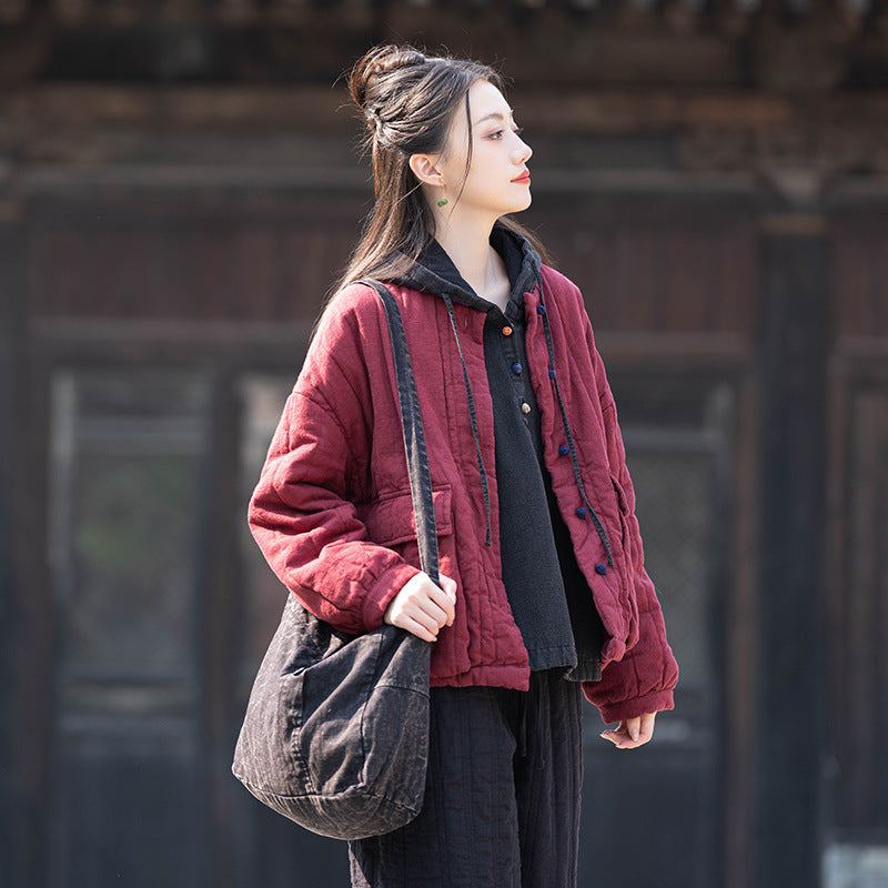 Retro Colorblock Steppjacke für Damen | LuxeStyle