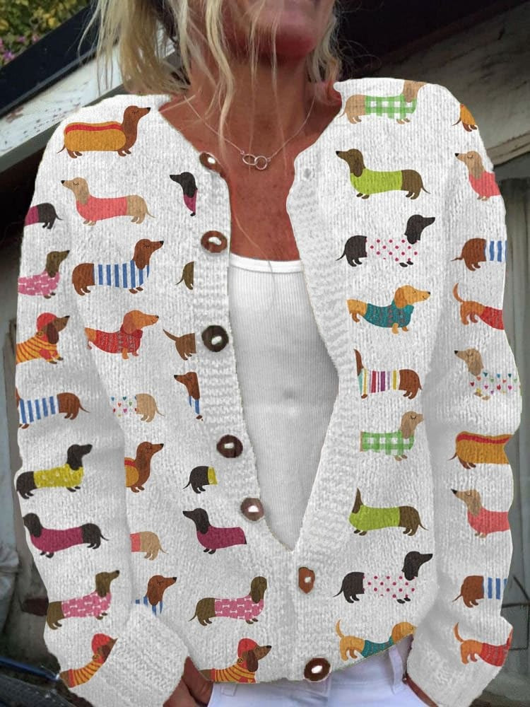 Gestrickter Cardigan mit Blumenmuster – Bild 3 | LuxeStyle