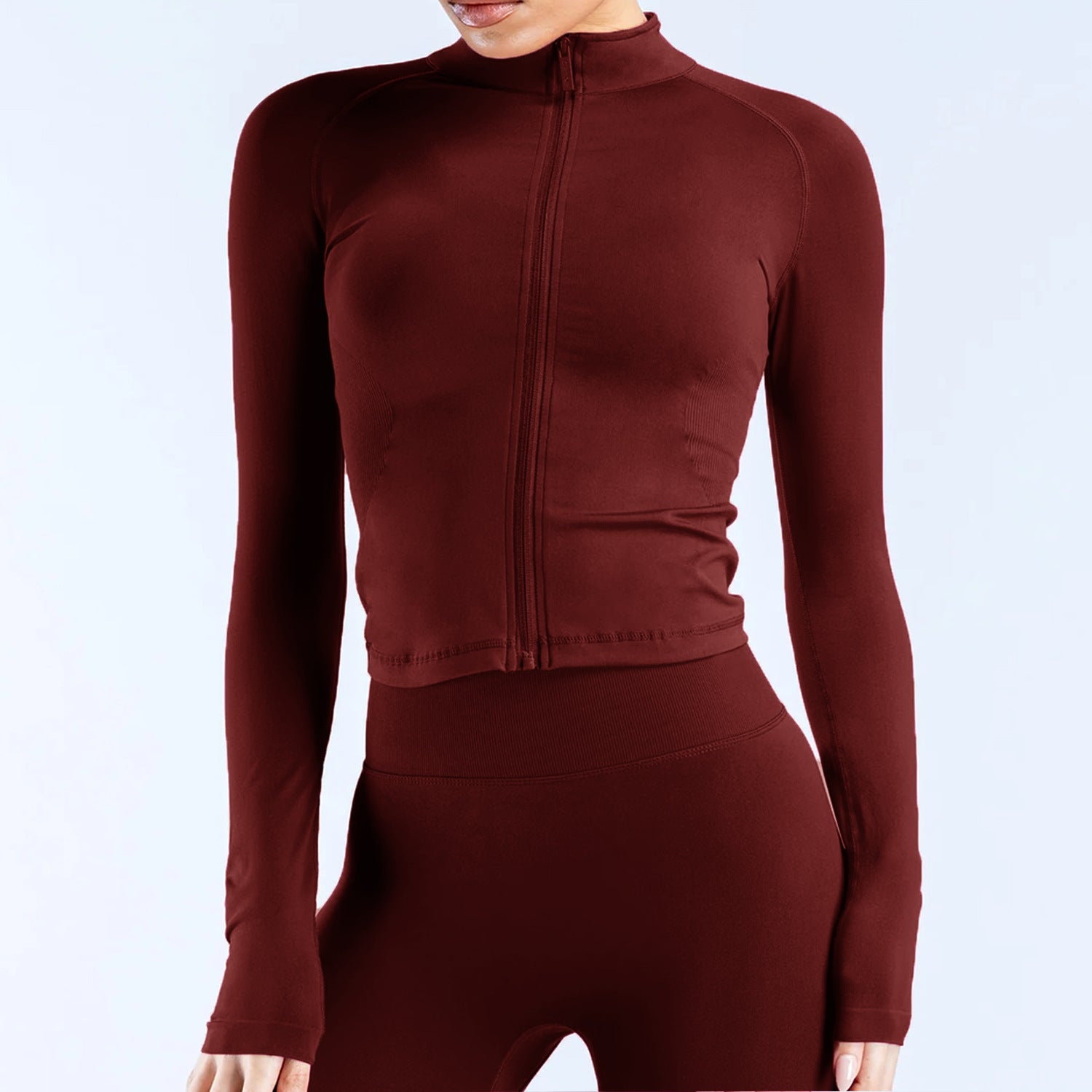Nahtlose Yoga-Jacke mit Reissverschluss