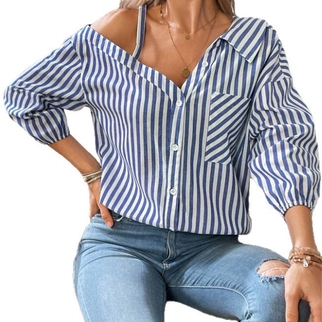 Blaues Streifen-Shirt