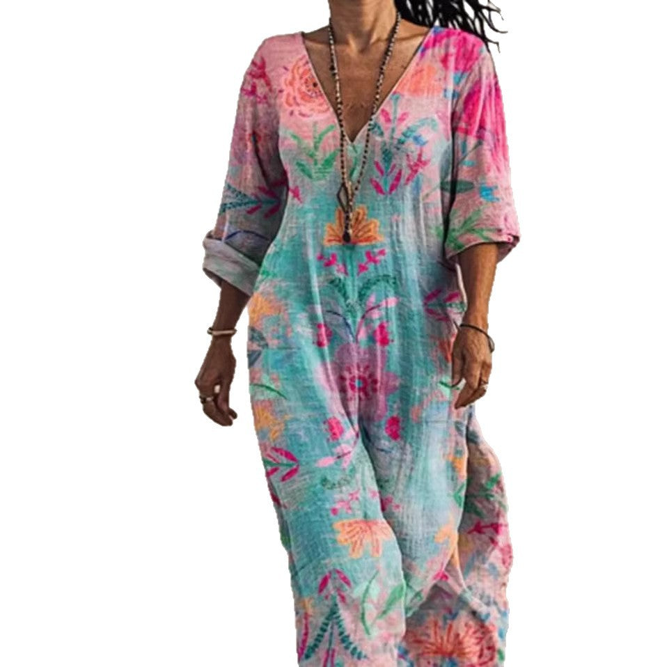 Strandkleid mit Print und weitem Schnitt – Bild 5 | LuxeStyle