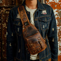 Vintage Leder Crossbody Bag für Herren