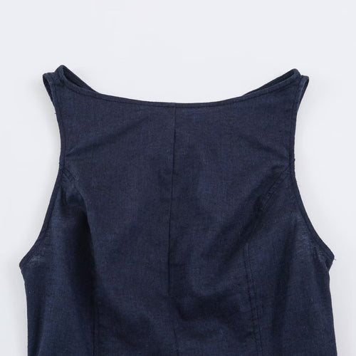 Ärmelloses A-Linien-Kleid mit offenem Rücken