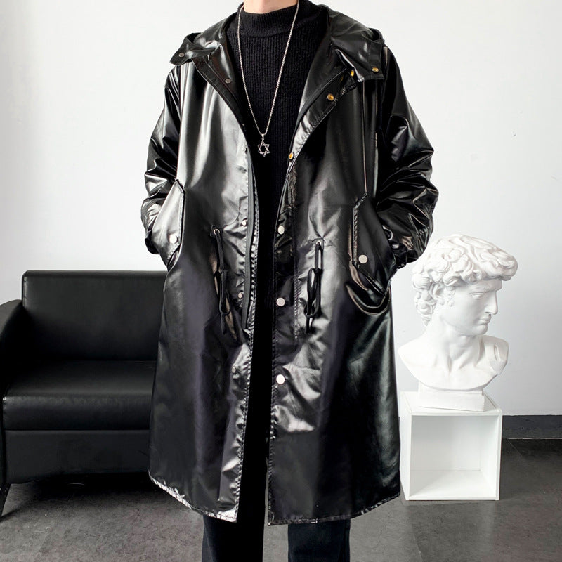 Langer Trenchcoat für Herren – locker, einfarbig – Bild 3 | LuxeStyle