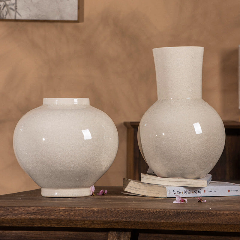 Elegante gelbe Keramikvase