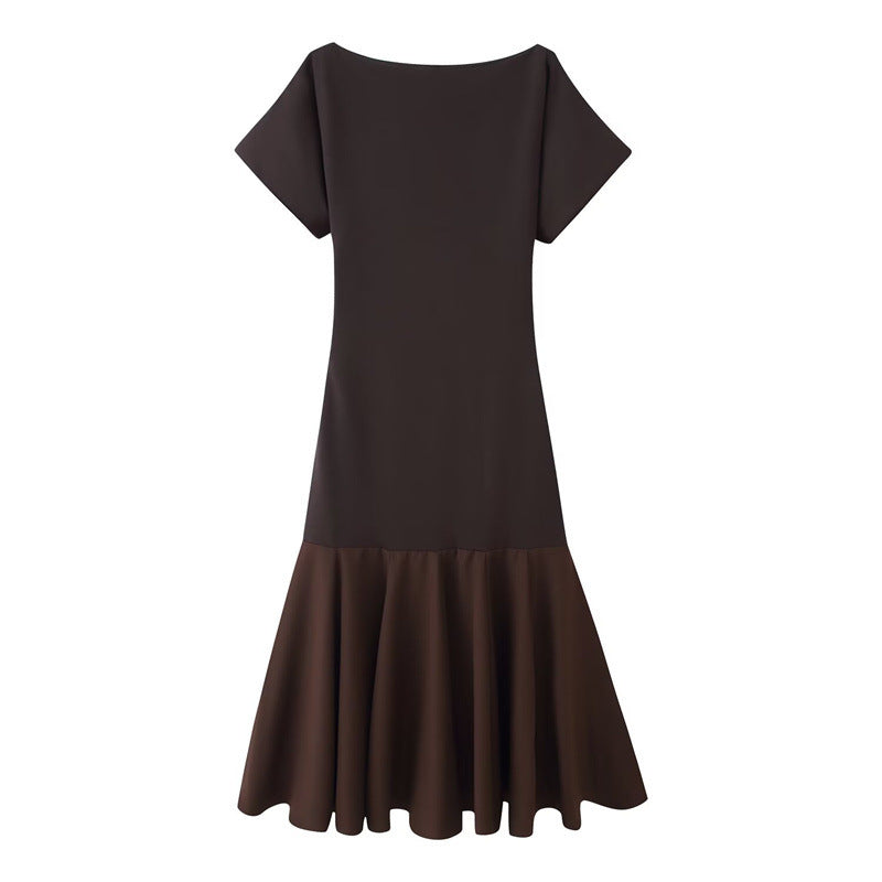 A-Linien Strickkleid mit kurzen Ärmeln | LuxeStyle