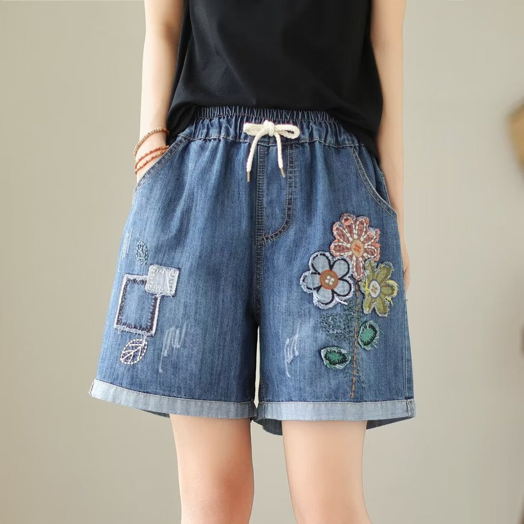 Weite Denim-Shorts für Damen