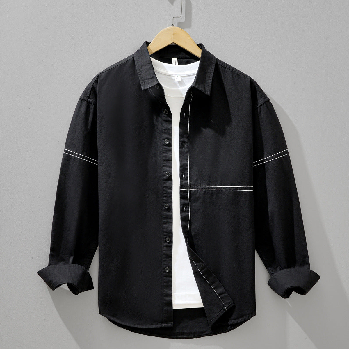 Schlank geschnittenes Langarm-Shirt aus Baumwolle | LuxeStyle
