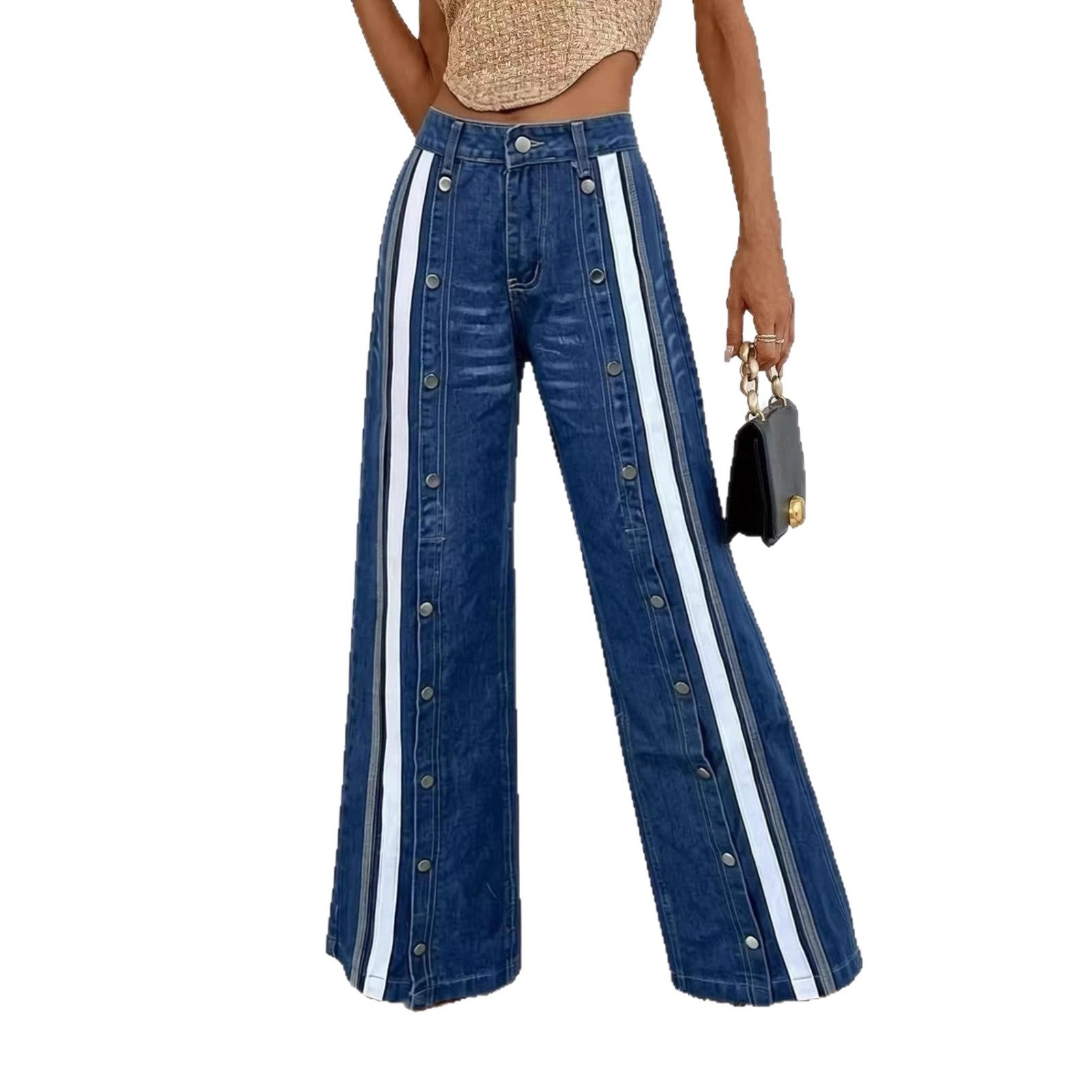 Retro-Blau Jeanshose