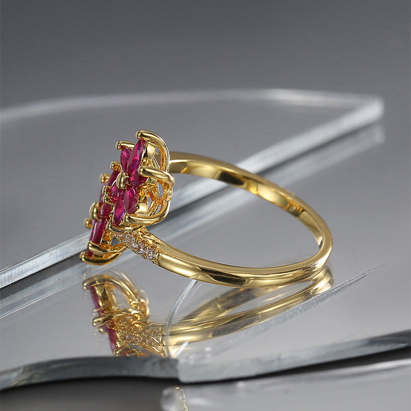 Mori Style Blumenring mit Zirkonia – Bild 2 | LuxeStyle