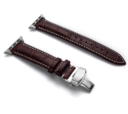 Lederarmband mit Faltschliesse und Doppelknopf