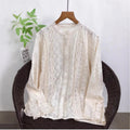 Besticktes Langarmshirt mit Spitzenbesatz – Bild 1 | LuxeStyle