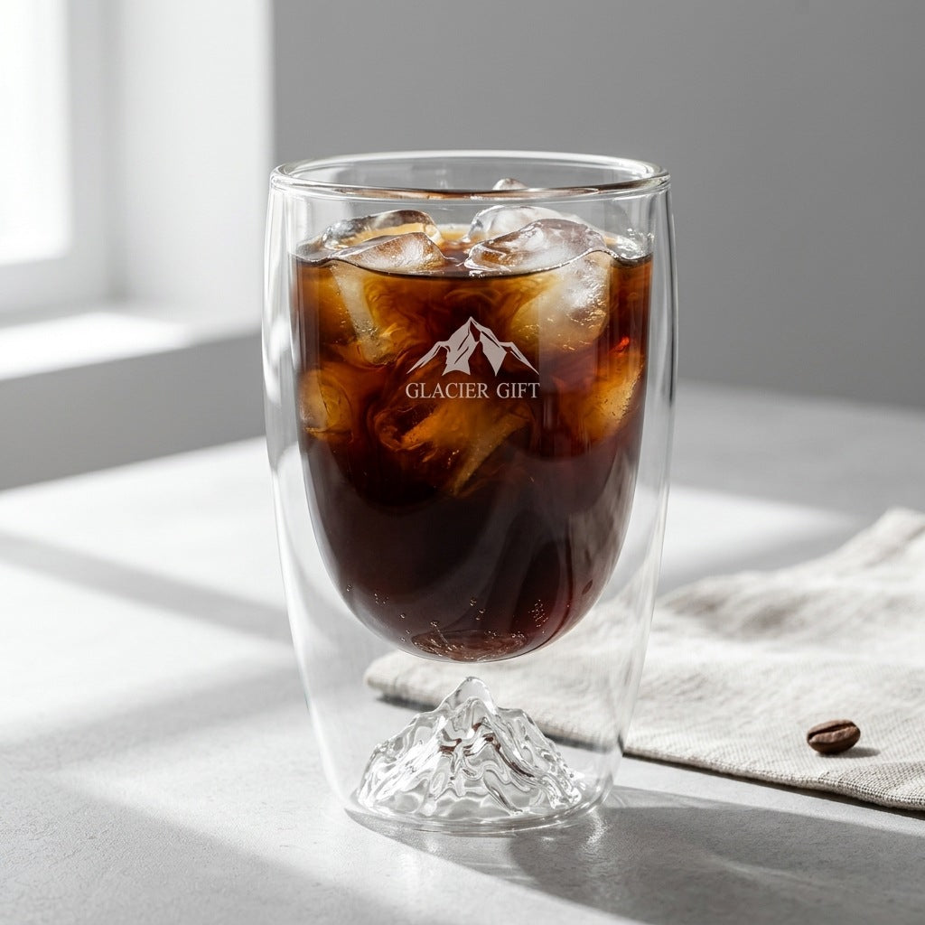 Doppelwandiges Glas mit Schneeberg-Muster