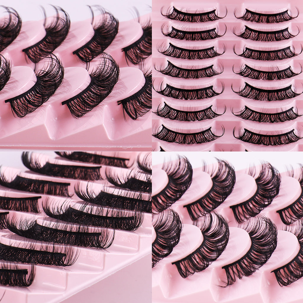 Dickes, natürliches Russisch-Gekrümmtes Eyelashes-Set
