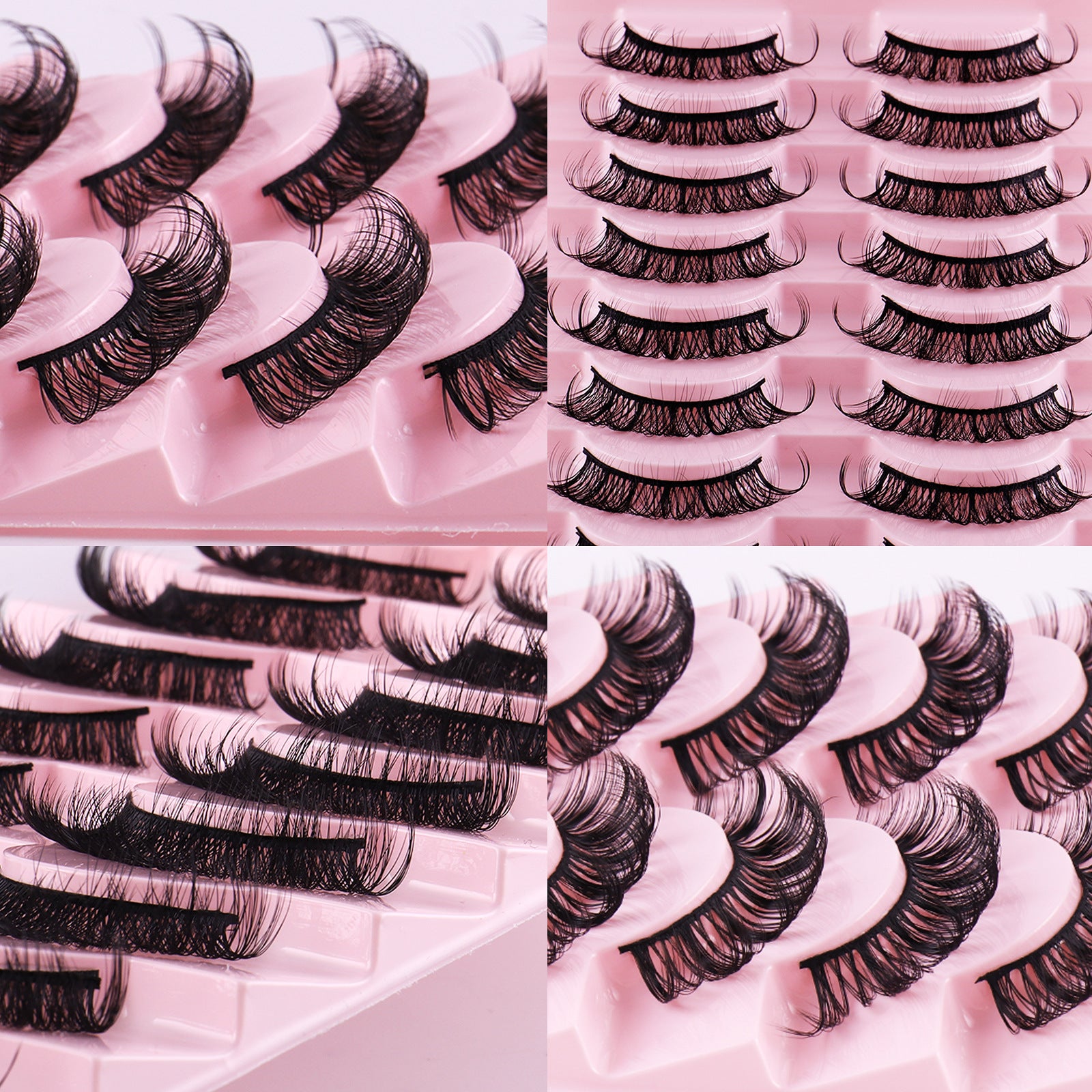 Dickes, natürliches Russisch-Gekrümmtes Eyelashes-Set