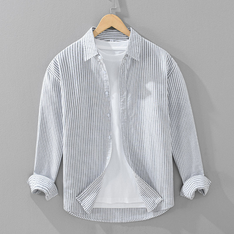 Lässiges Langarmshirt mit vertikalen Streifen für Herren – Bild 1 | LuxeStyle