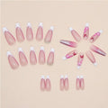 Glitzer-Schmetterling Fake Nails, lang & eckig – Ansicht 2