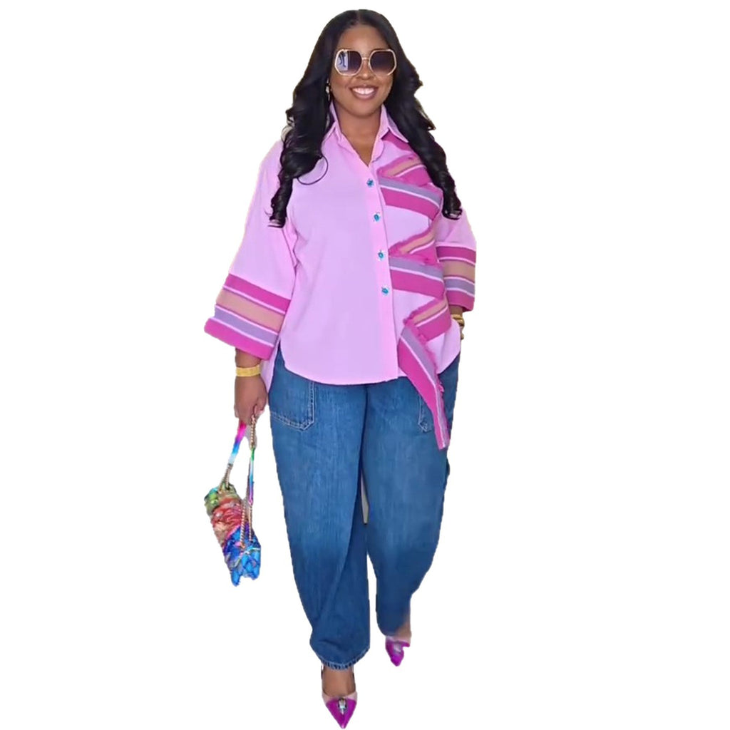 Lässiges Patchwork Longshirt im Afrika-Stil