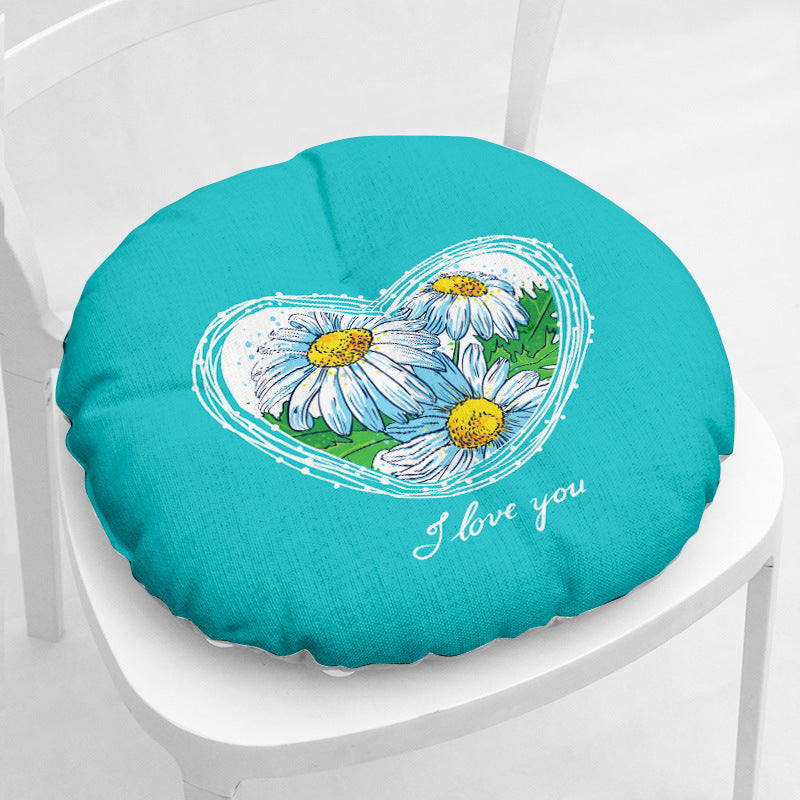 Sitzkissen Daisy aus Baumwoll-Leinen