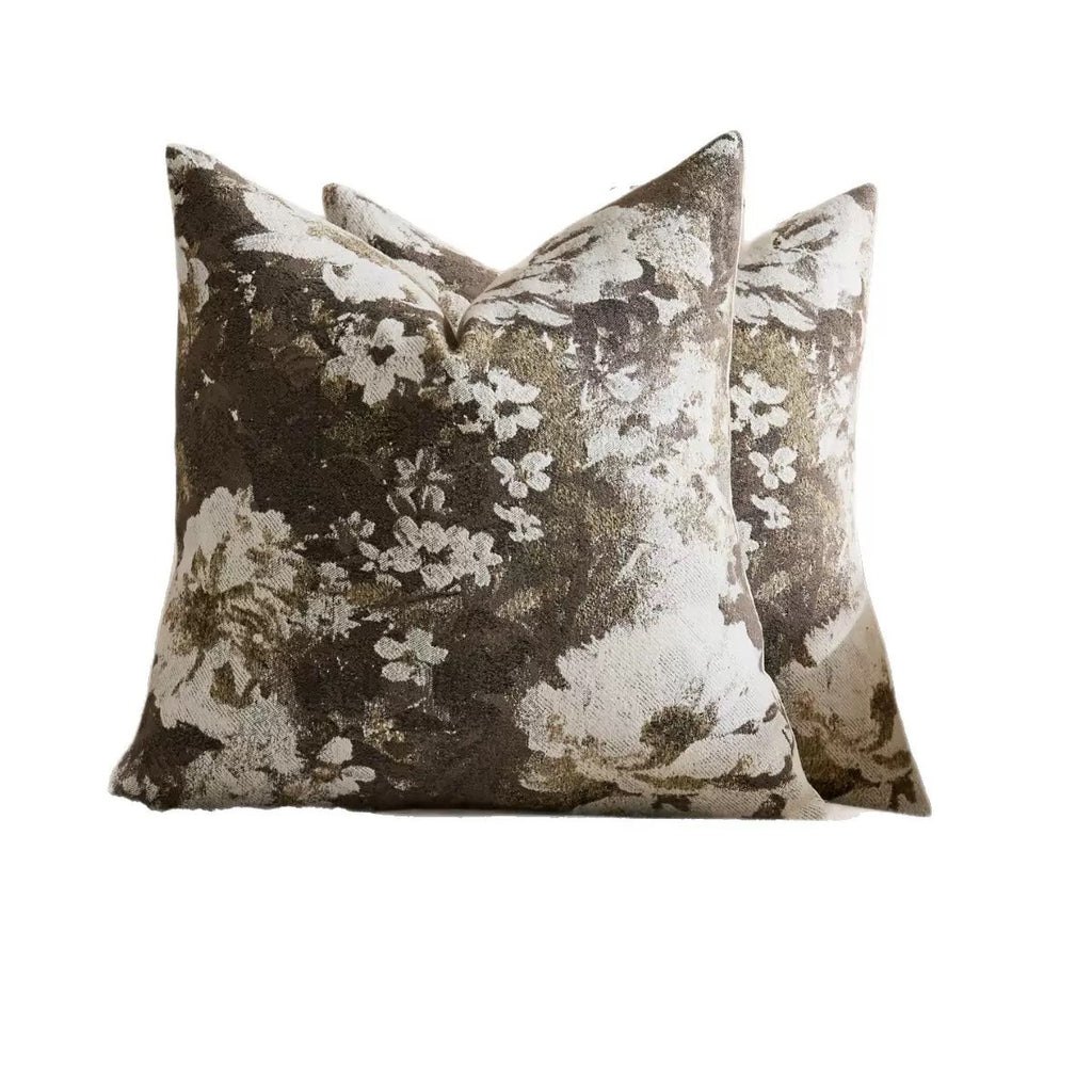 Mink-Jacquard-Vintage-Blumen-Kissenbezug ohne Kern | LuxeStyle