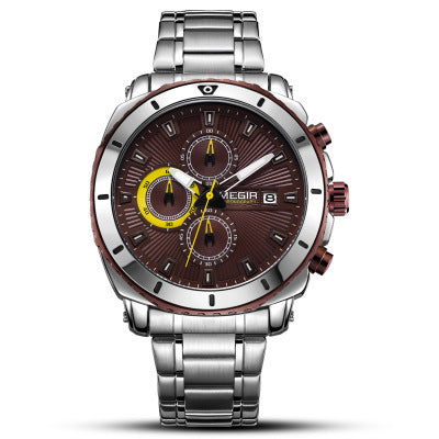 Multifunktions-Sportuhr mit Lederarmband – Bild 2 | LuxeStyle