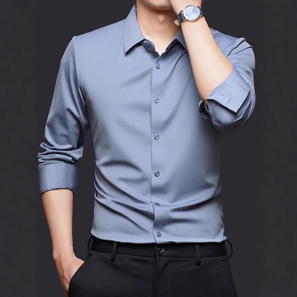 Nahtloses, elastisches Langarmhemd für Herren | LuxeStyle