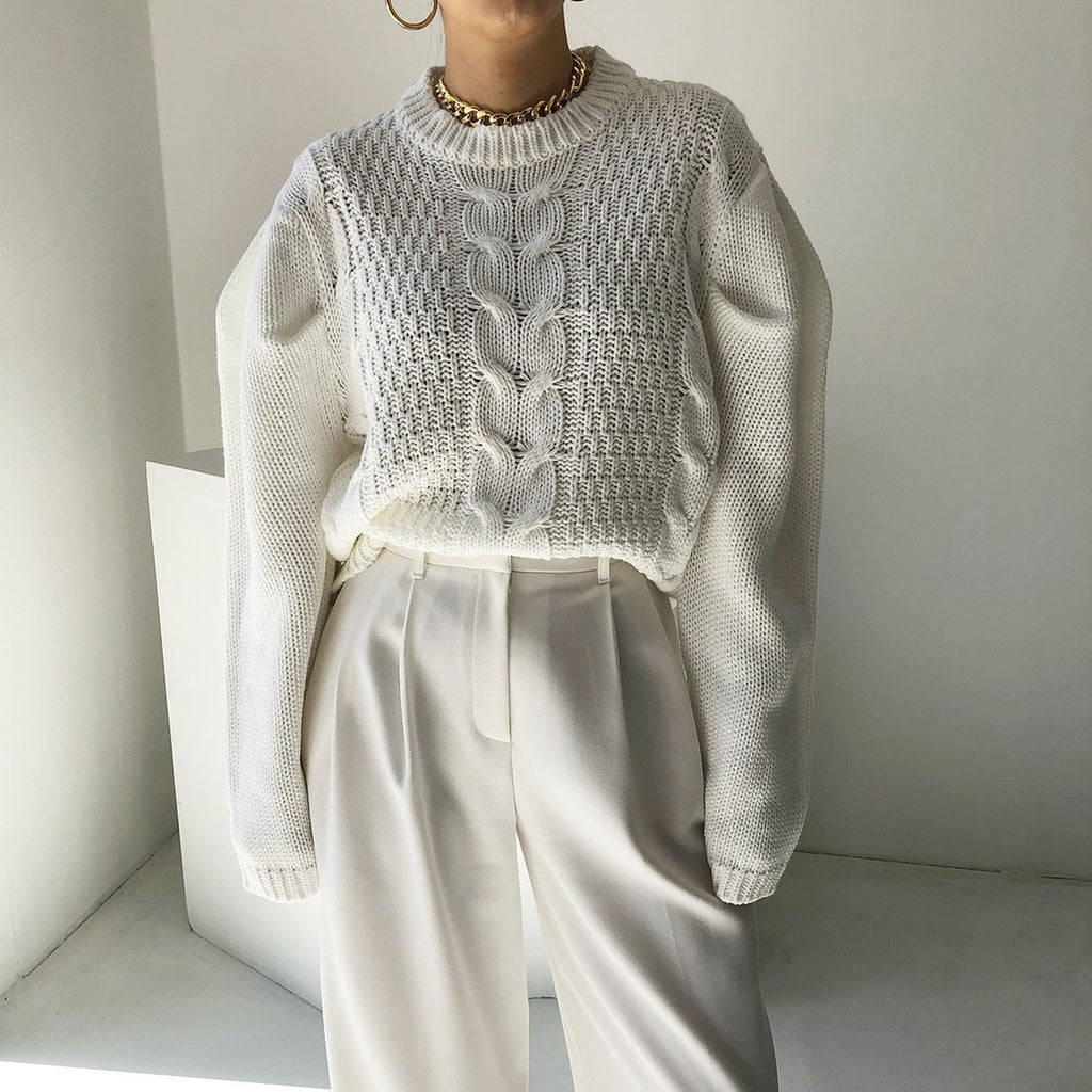 Kuscheliger Zopfstrick-Pullover für Damen