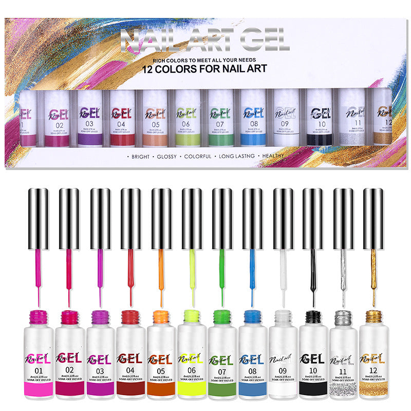 Maniküre 3D Spray Paint Gel – 12 Farben Set