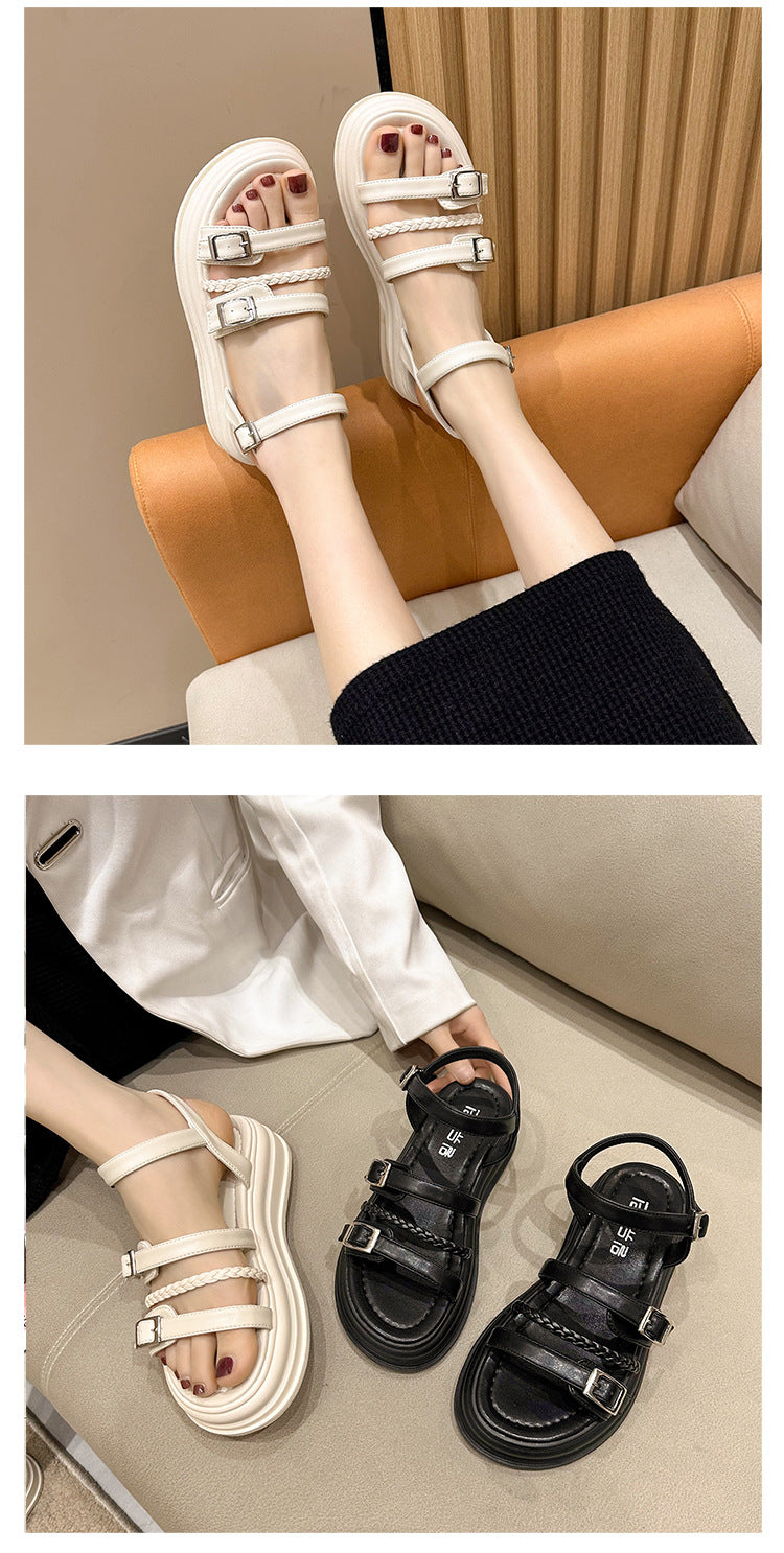 Pure Color Riemchensandalen mit runder Zehenpartie – Bild 19 | LuxeStyle