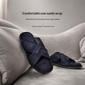 Herren Suede Pantoletten mit Kreuzriemen