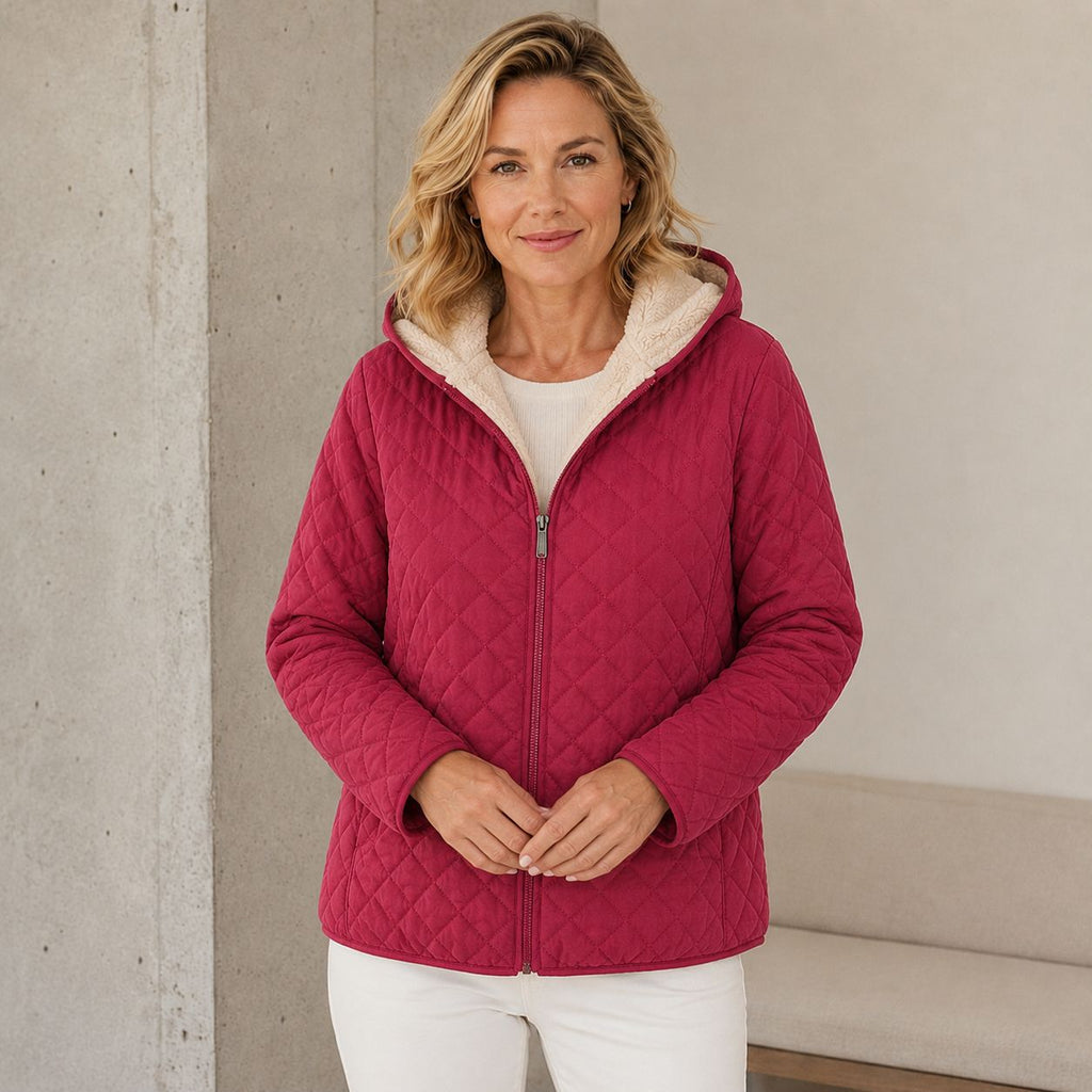 Kurzmantel mit Kapuze aus Polyester – Bild 7 | LuxeStyle
