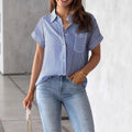 Kurzarm-Shirt mit Streifen oder Karos – Bild 8 | LuxeStyle