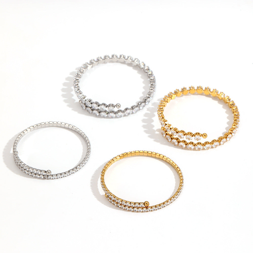 Diamantbesetztes Edelstahl-Armband – Bild 7 | LuxeStyle