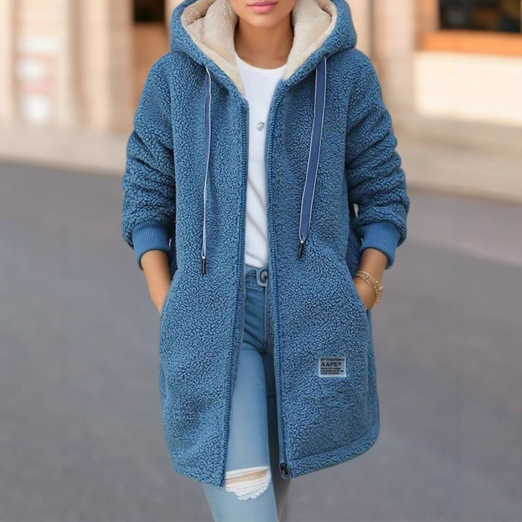 Gefütterter Lammwollmantel für Damen – Bild 6 | LuxeStyle