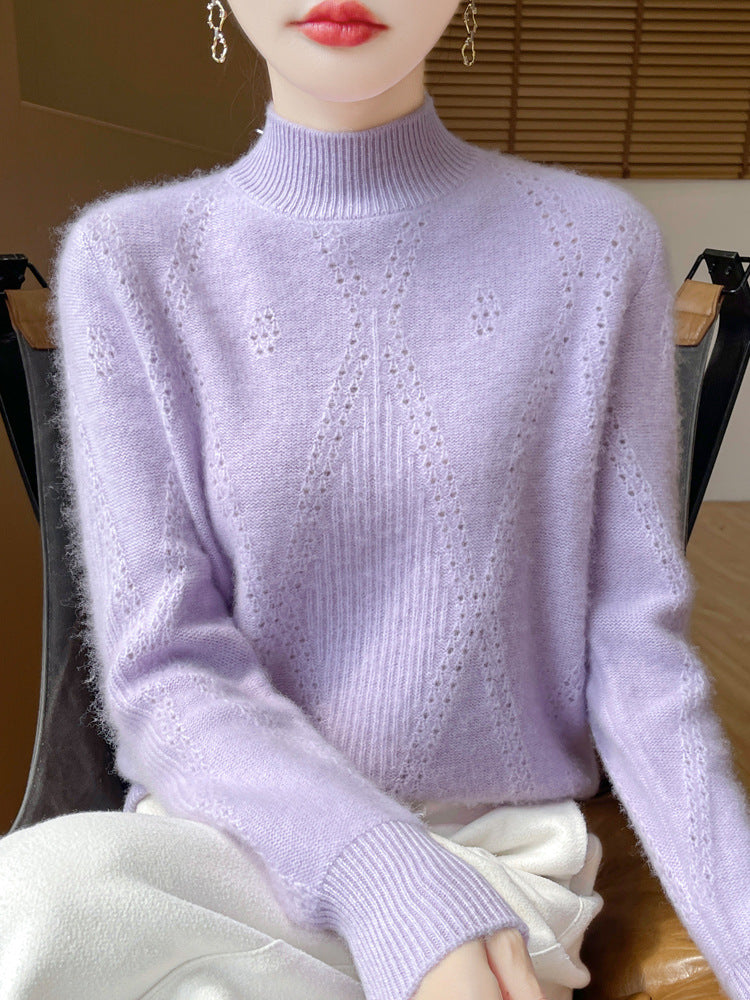 Wollpullover mit hohlgewebtem Design – Bild 10 | LuxeStyle