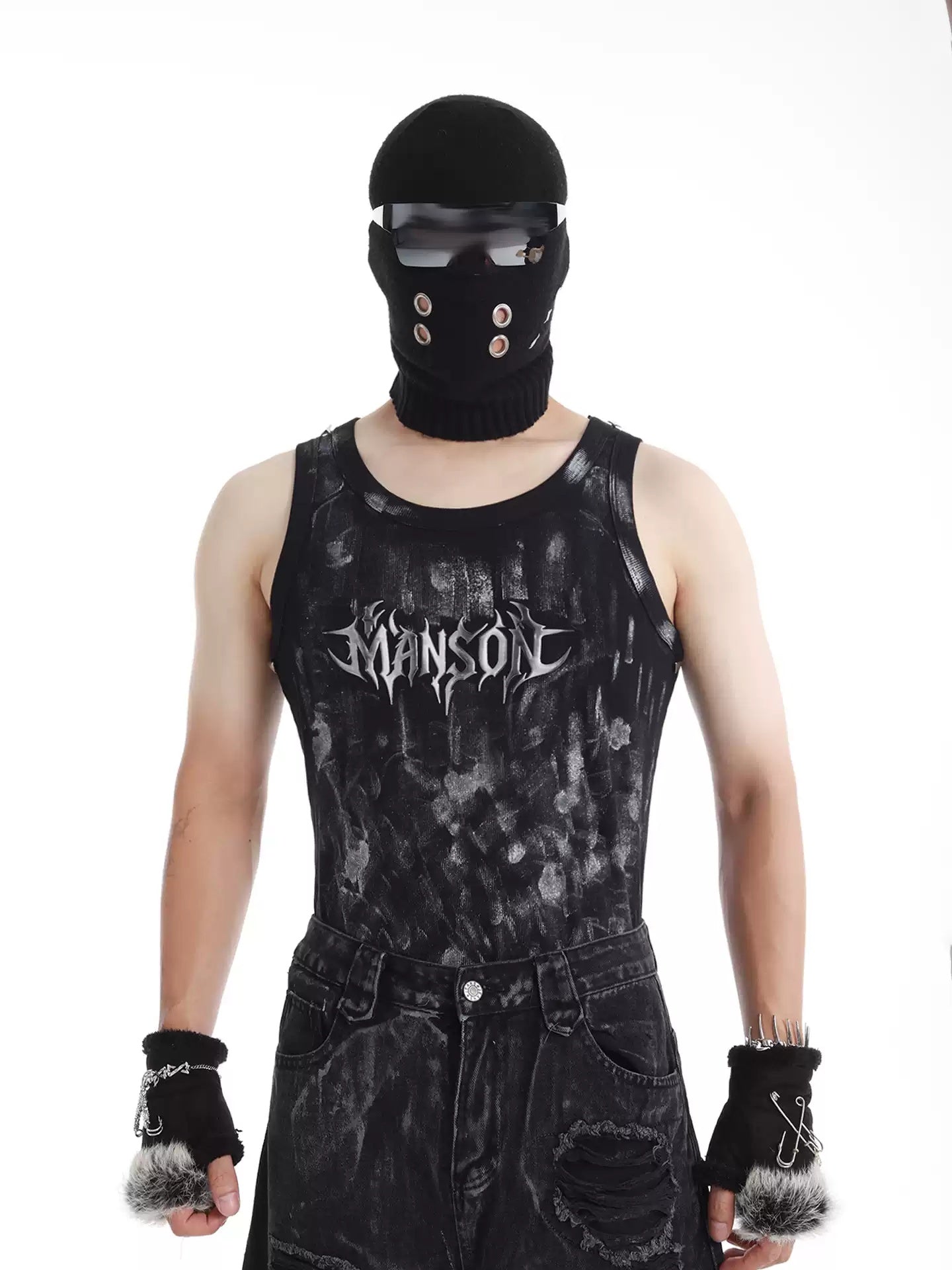 Punk Tie-Dye Weste mit mattem Finish