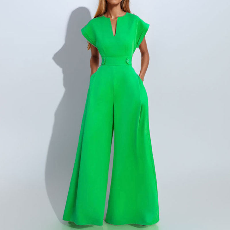 Eleganter High Waist Jumpsuit mit weitem Bein