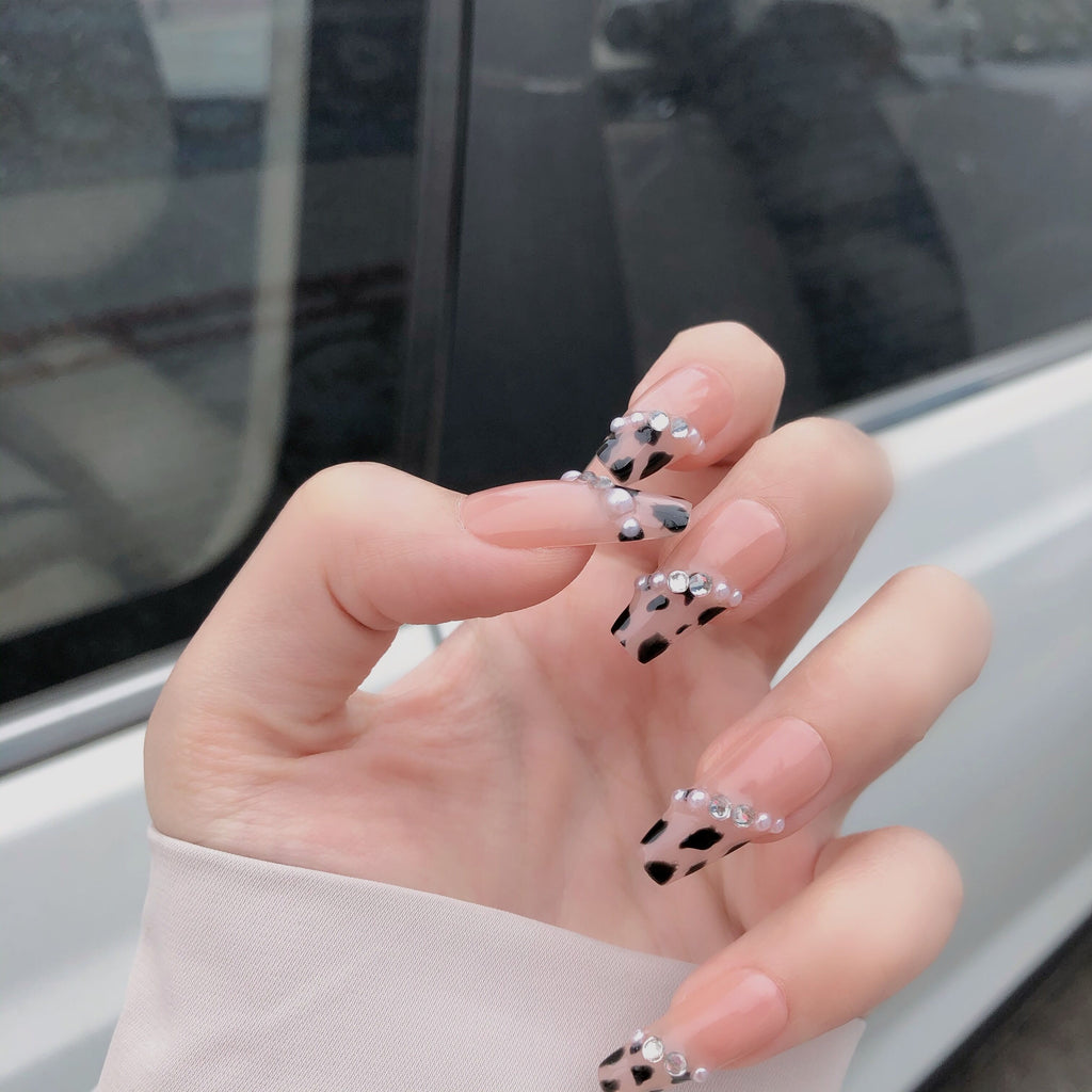 Leopard Perle Kunstnägel zum Aufkleben – Bild 5 | LuxeStyle