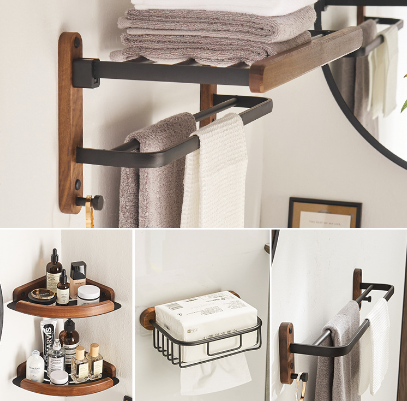 Doppellagiges Handtuchregal zur Wandmontage – Bild 3 | LuxeStyle