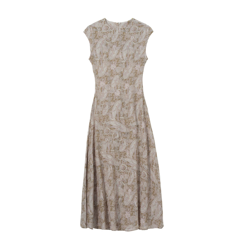 Elegantes, kurzärmliges Seidenkleid mit Rundhals – Bild 2 | LuxeStyle
