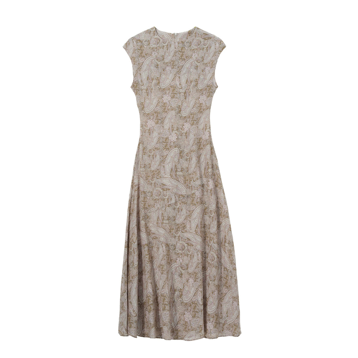 Elegantes, kurzärmliges Seidenkleid mit Rundhals – Bild 2 | LuxeStyle