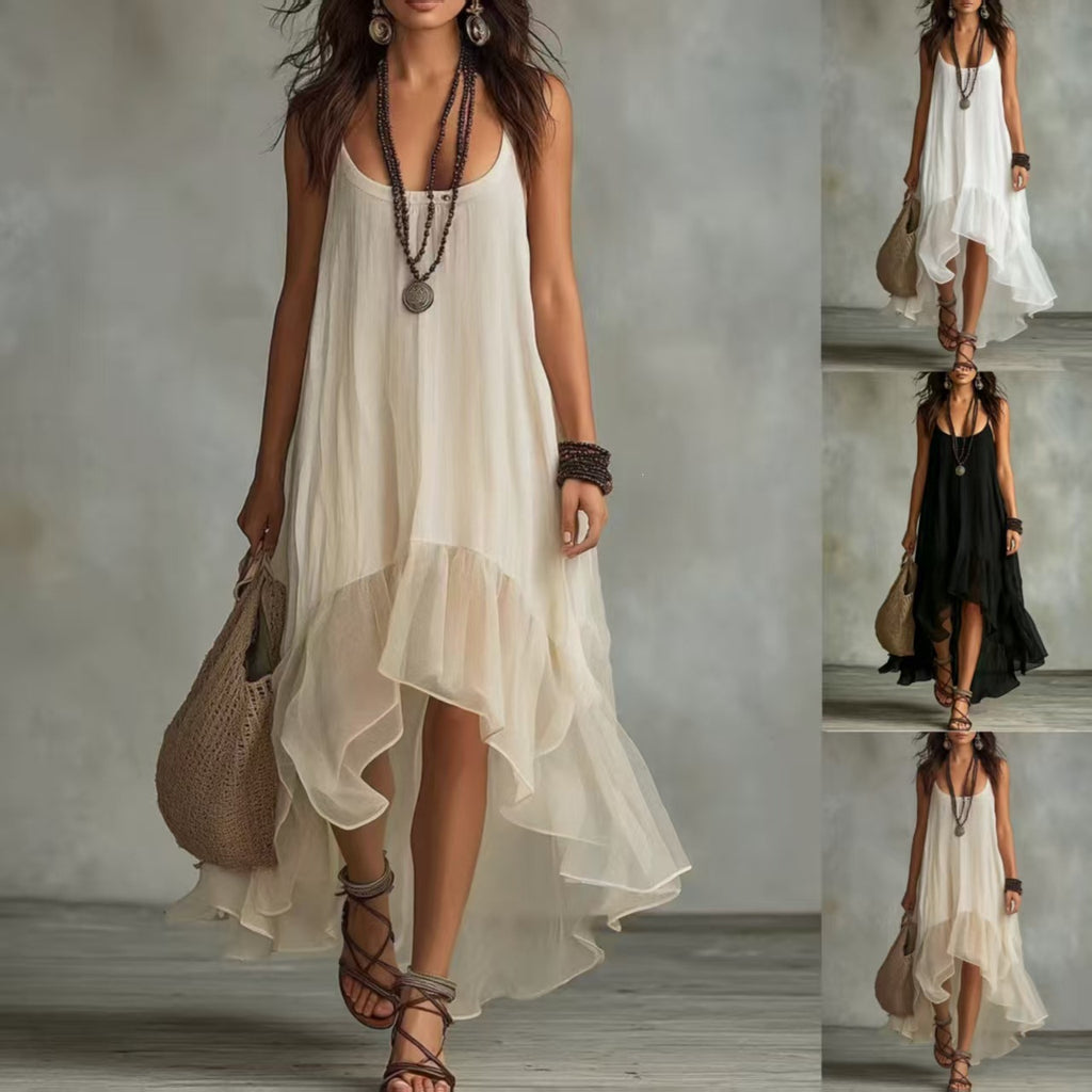 Boho-Kleid mit U-Ausschnitt und A-Linie