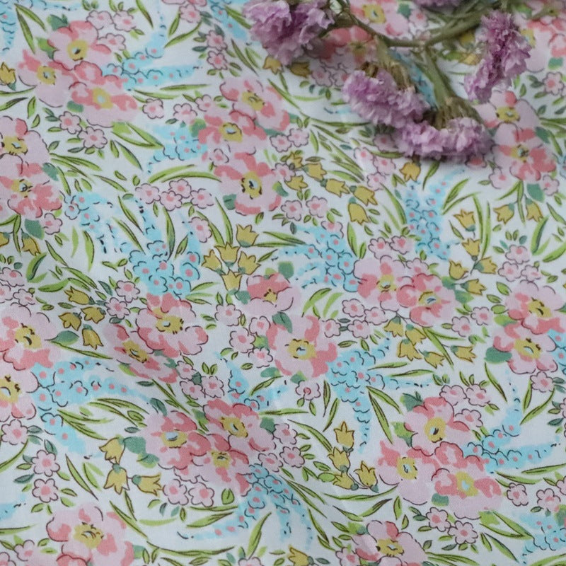 Kaschmir-Baumwollstoff mit Blumenprint | LuxeStyle