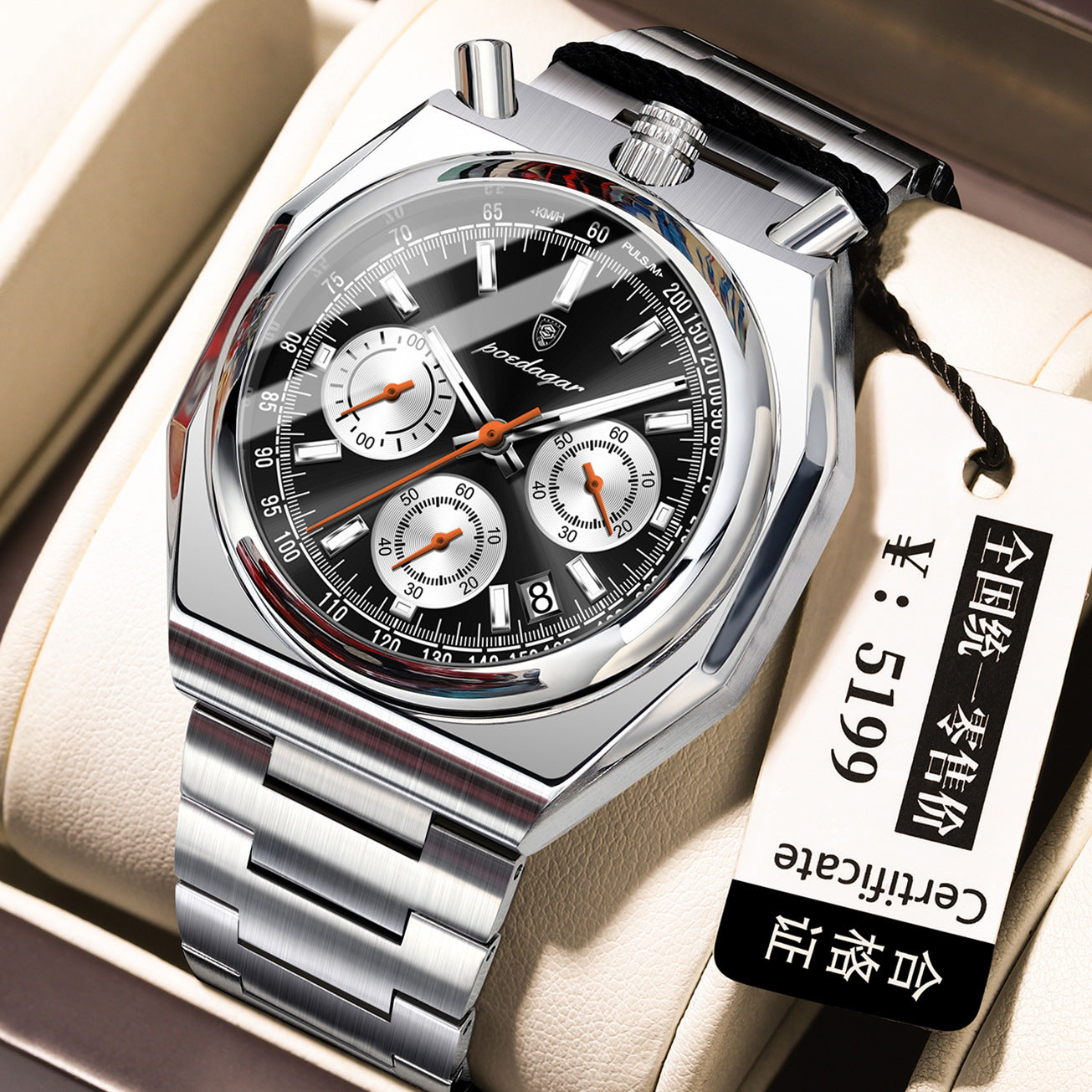 Retro-Herrenuhr mit Leuchtfunktion