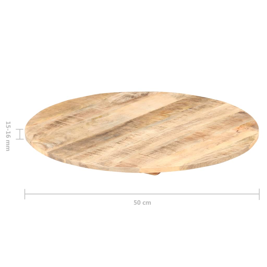 Runde Tischplatte aus massivem Mangoholz