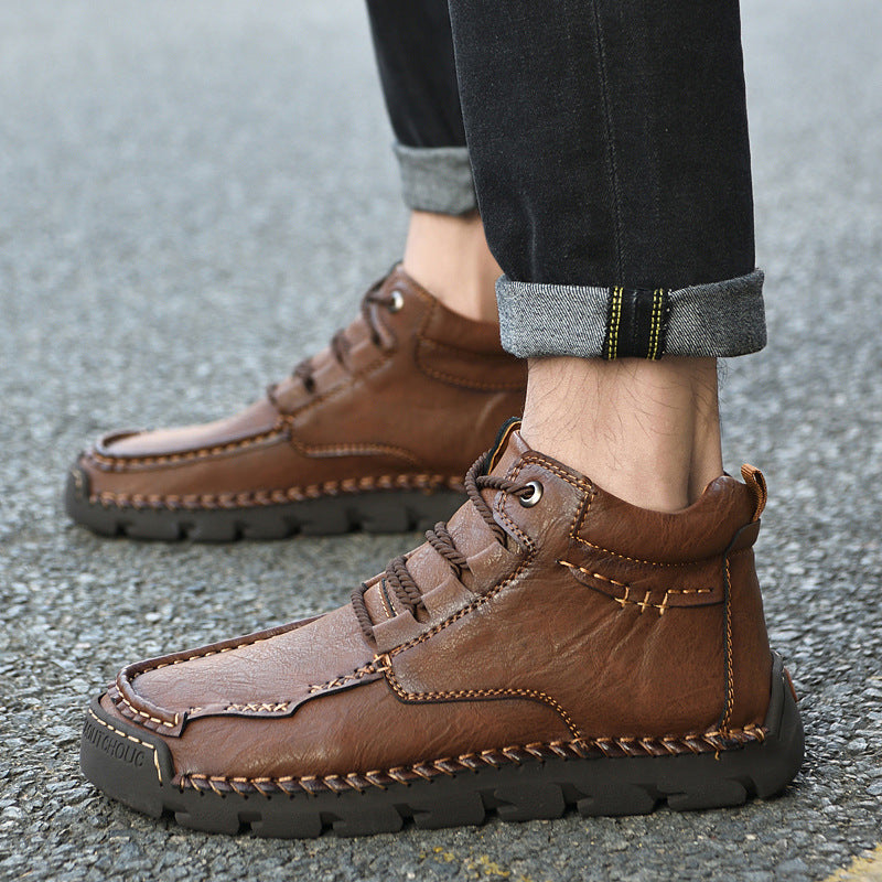 Warme Retro-Stiefeletten aus Samt für Herren